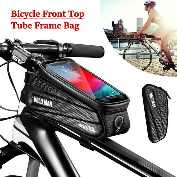 Waterproof MTB Mountain Bike Frame Front Bags Pannier Hiking Mobile Phone Holder